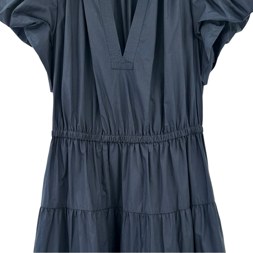 Ulla Johnson Navy Puff Sleeve Tiered Midi Dress - Picture 7 of 11